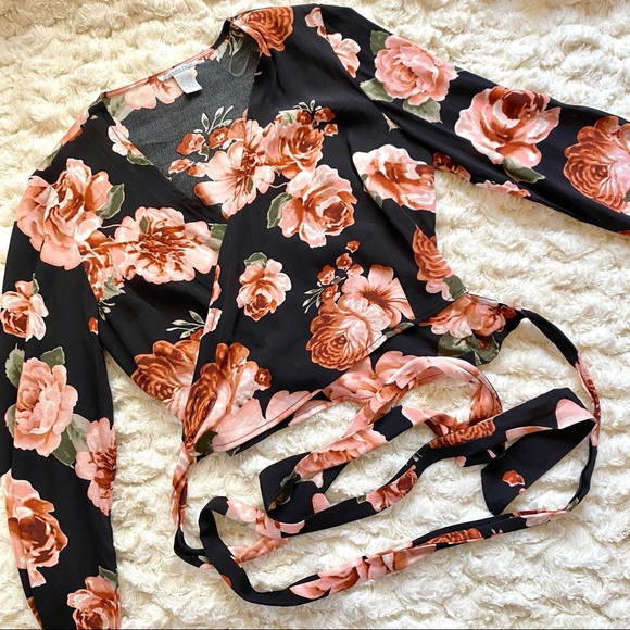 PRICE DROP! Worn Once Charlotte Russe Wrap Blouse - Picture 1 of 3